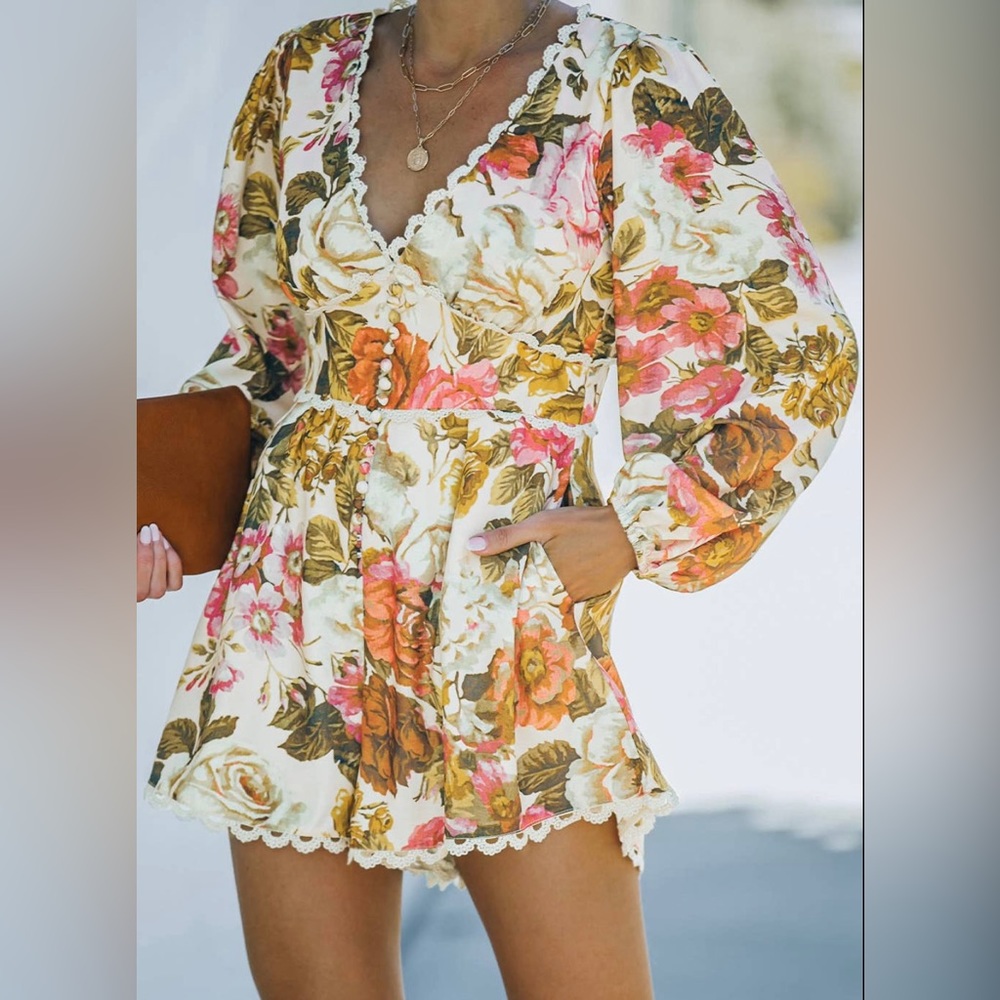 Floral & Lace Romper